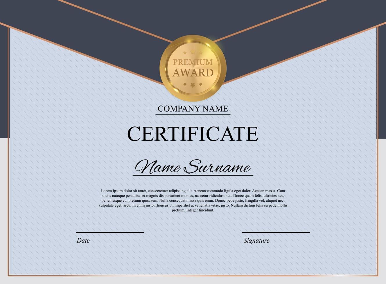 Certificate template Background. Award diploma design blank. Vector Illustration