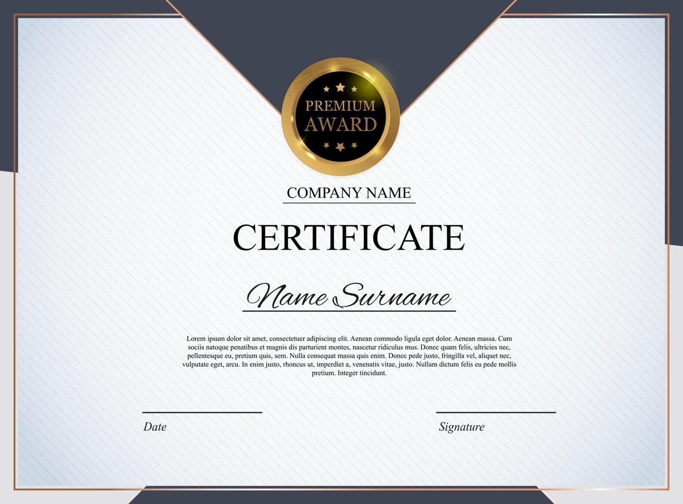 Certificate template Background. Award diploma design blank. Vector Illustration