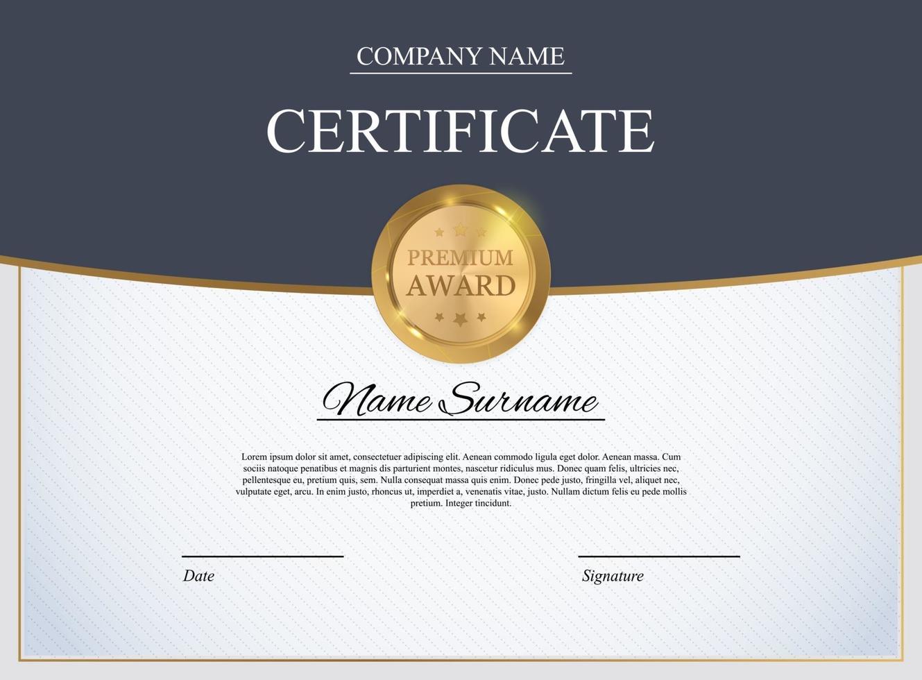 Certificate template Background. Award diploma design blank. Vector Illustration