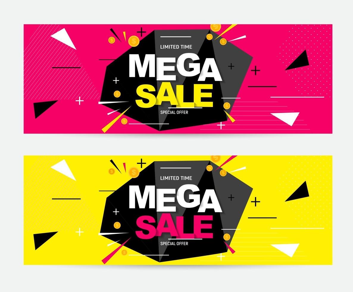 Abstract mega sale poster. Vector illustration