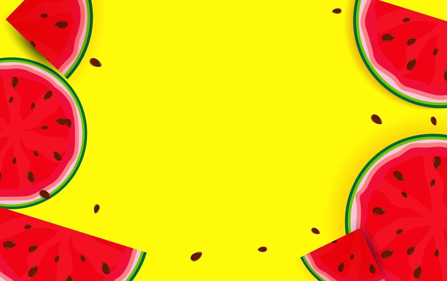 Summer Background from Watermelon. Vector Illustratio