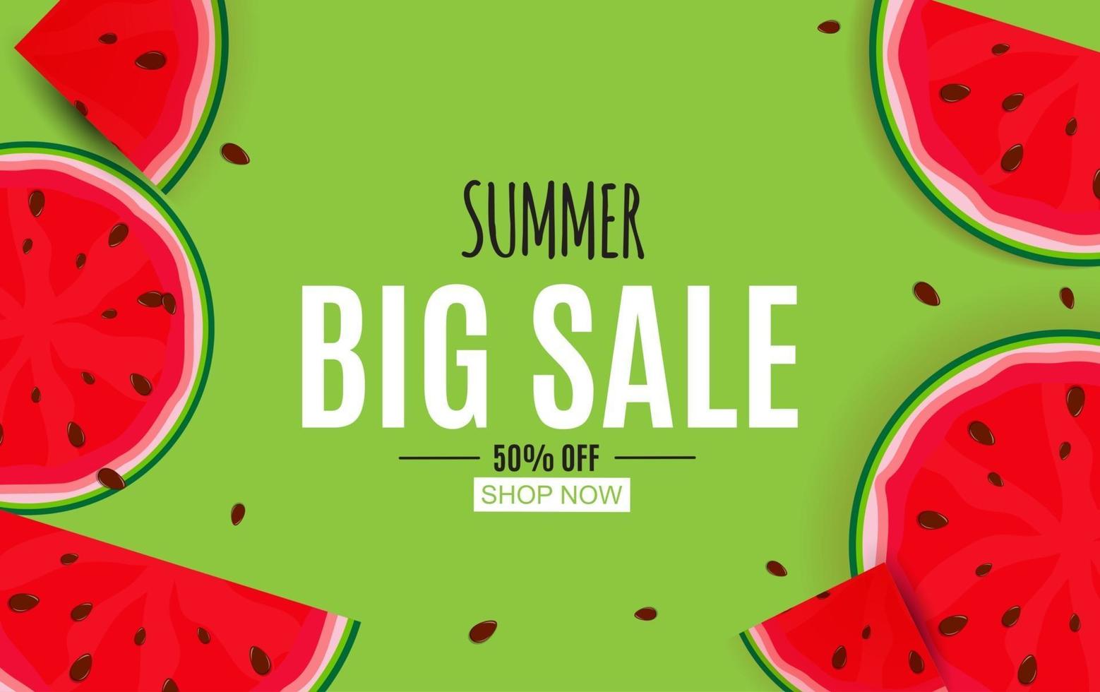 Abstract Summer Sale Background with Watermelon. Vector Illustration