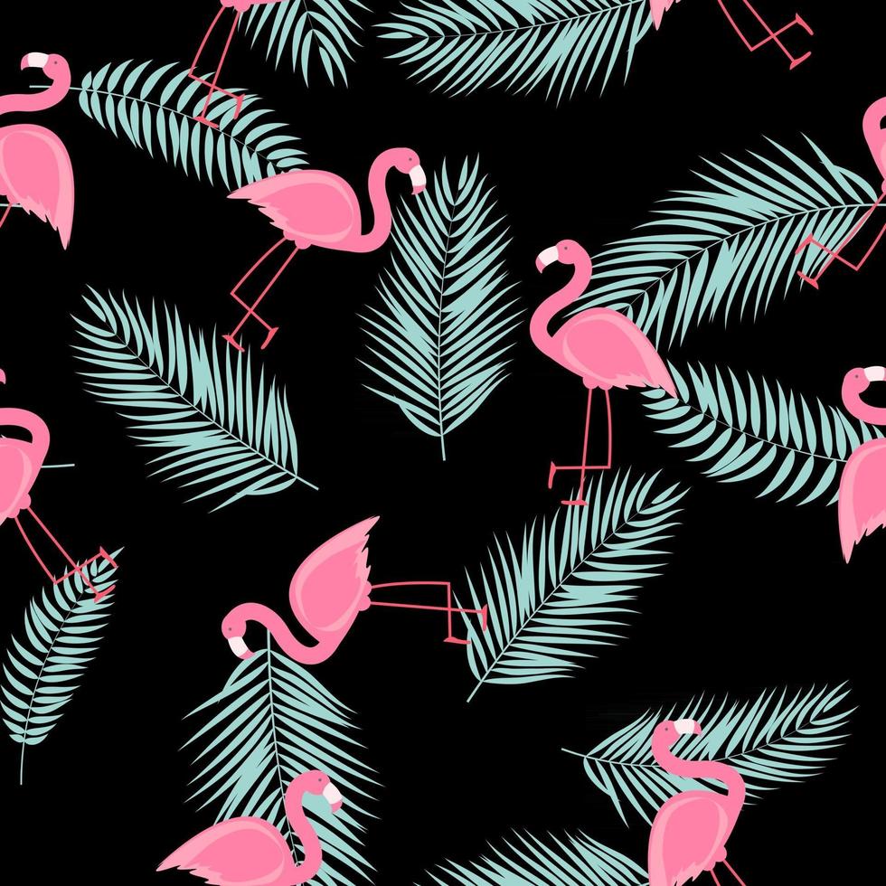 Cute Seamless Flamingo Pattern Vector Illustration