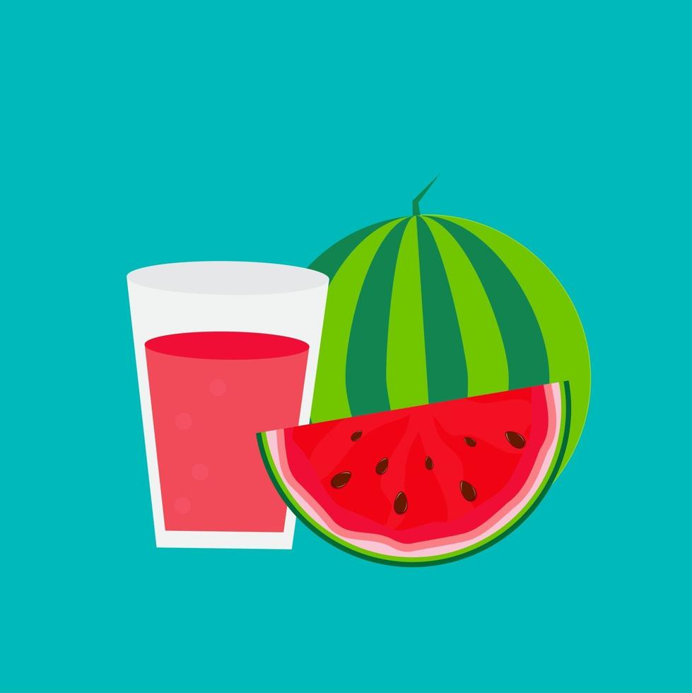 Fresh watermelon juice background vector illustration