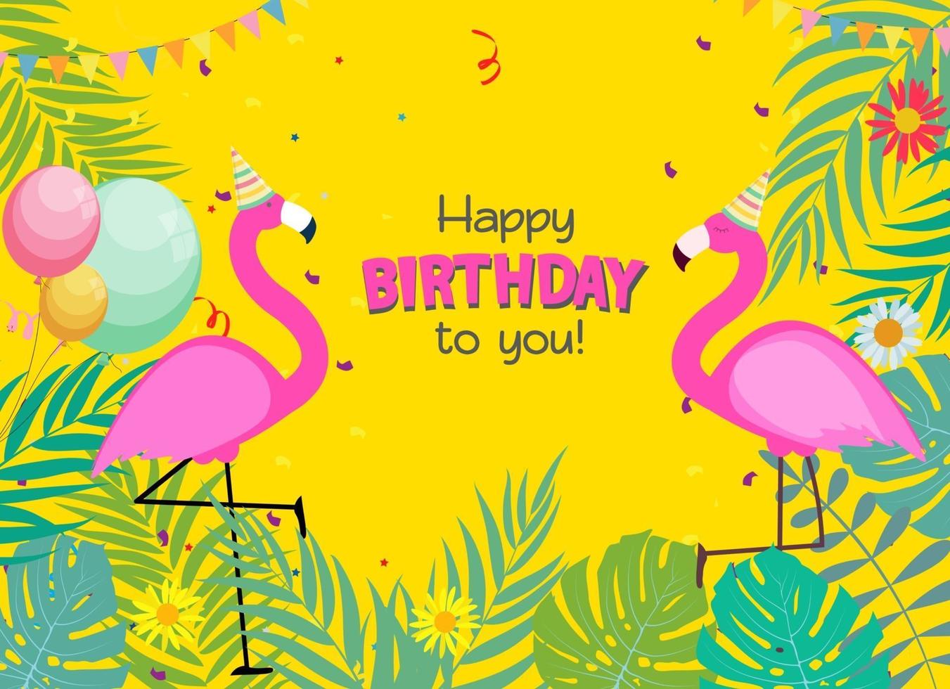 Birthday Card, Congratulation Template Vector Illustration