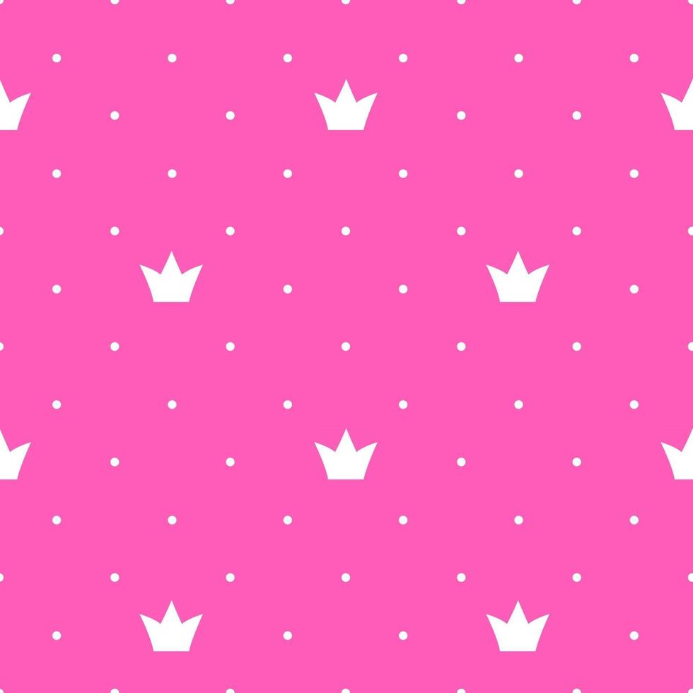 Princess Crown Seamless Pattern Background Vector Illustration