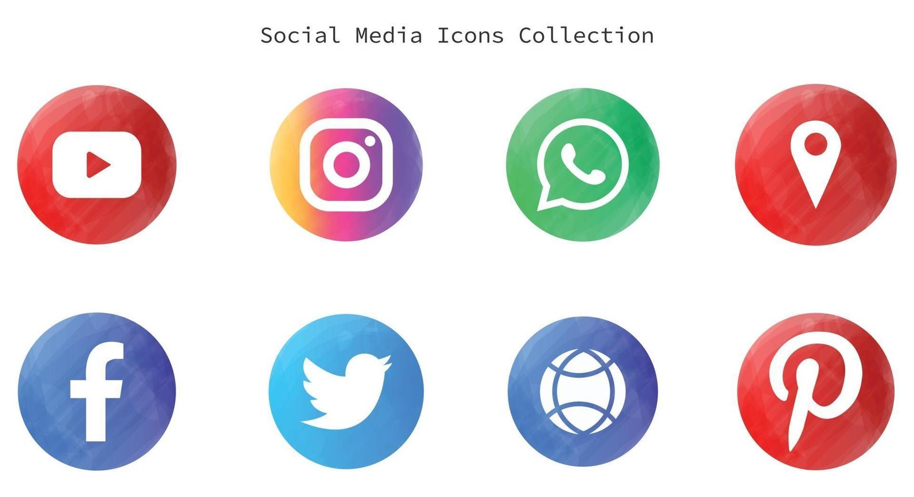 logotipos e íconos de redes sociales vector