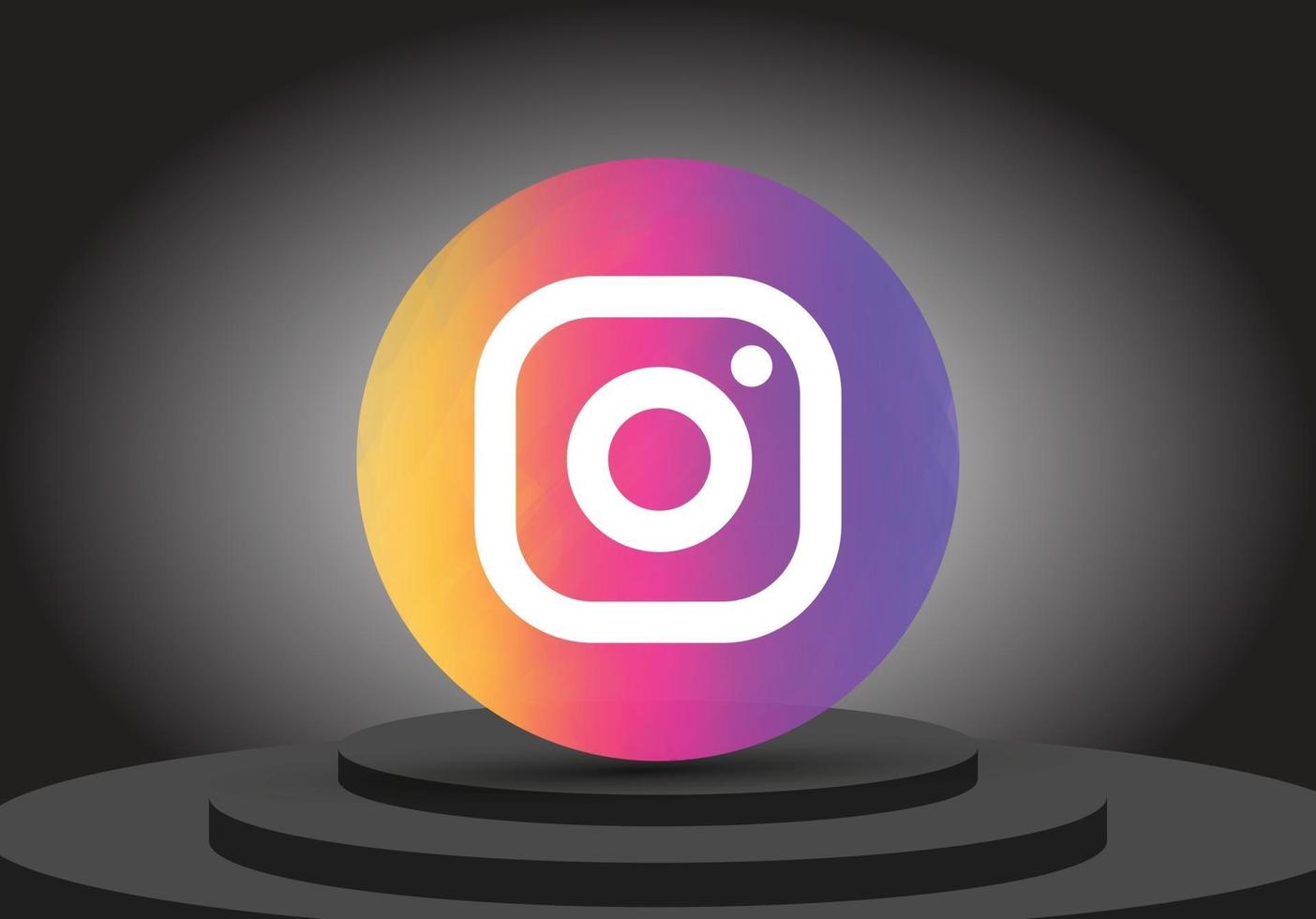 icono de instagram 3d de redes sociales vector