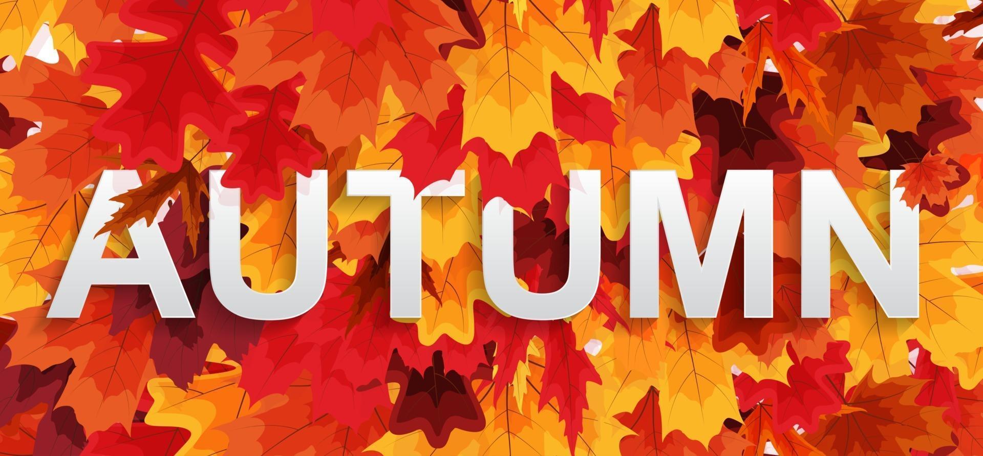 Abstract Autumn Background wiyj Falling Leaves. Vector Illustratiion