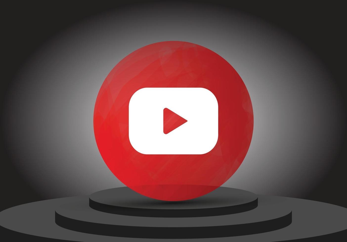 icono de youtube 3d de redes sociales vector