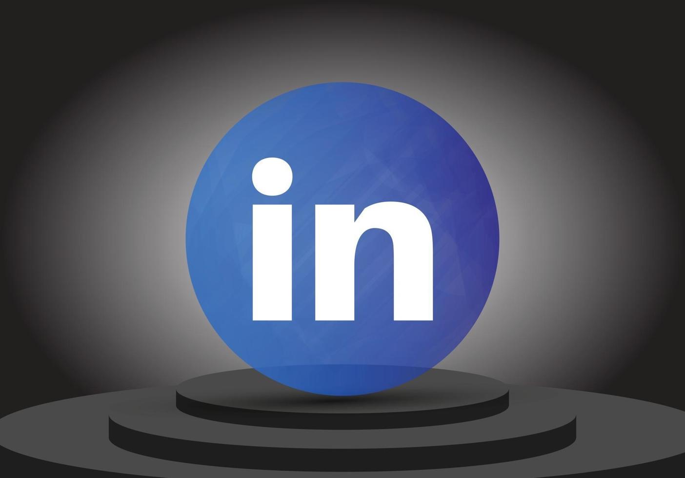 social media 3d linkedin render icon vector