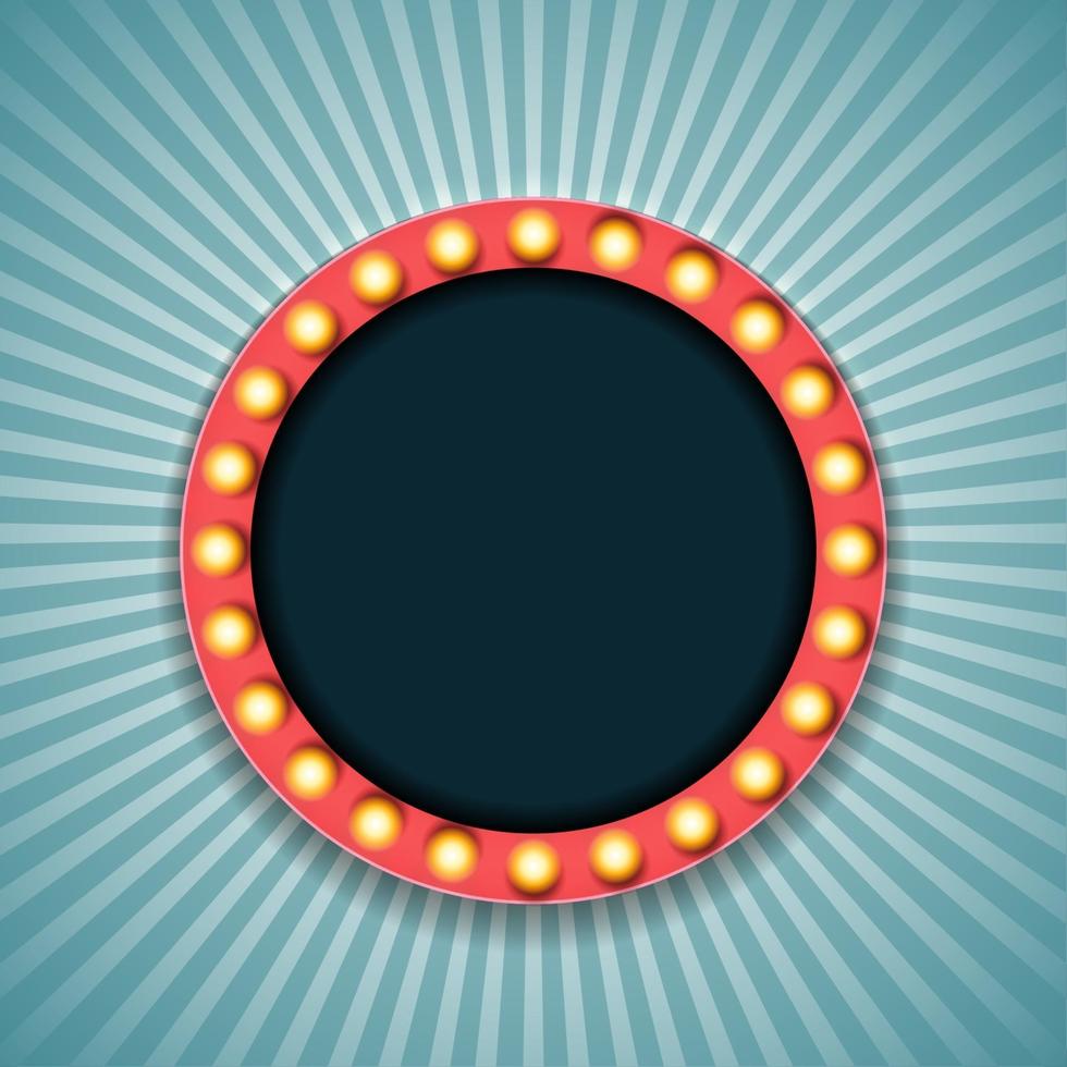Vintage 3d light retro frame. Vector Illustration