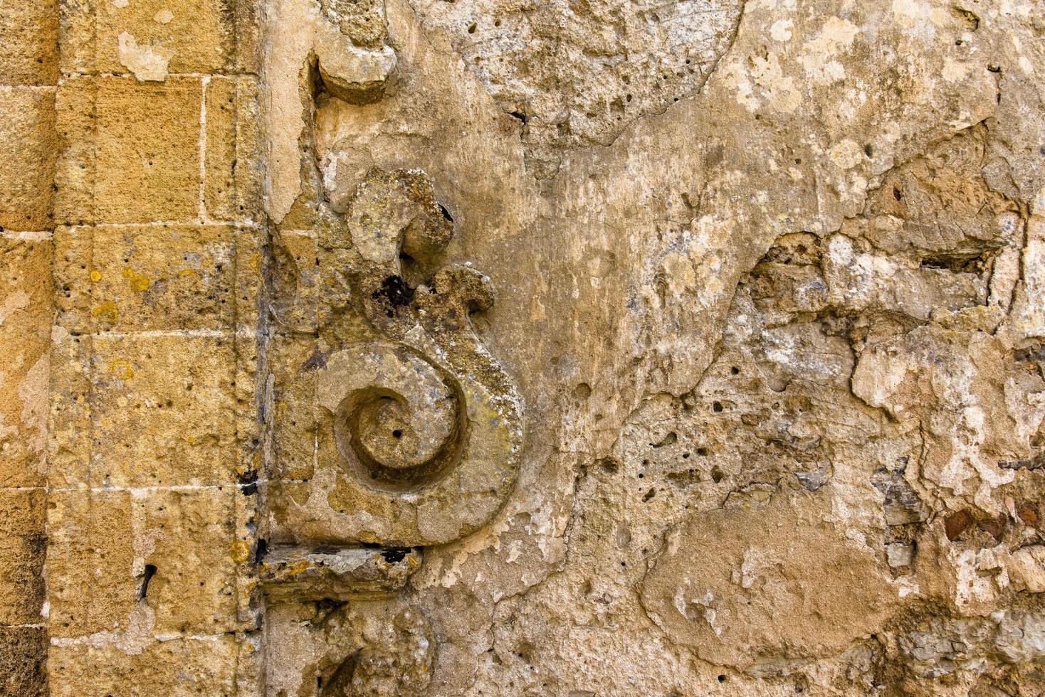 Baroque wall in Erice, Trapani, Sicily, Italy photo