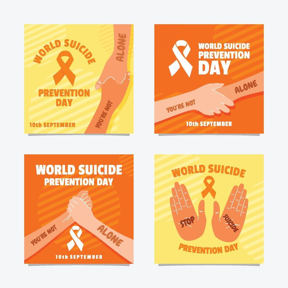 publicación en redes sociales del día mundial de la prevención del suicidio vector