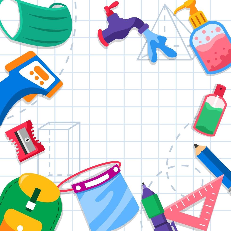 Back to School Equipment in New Normal vector