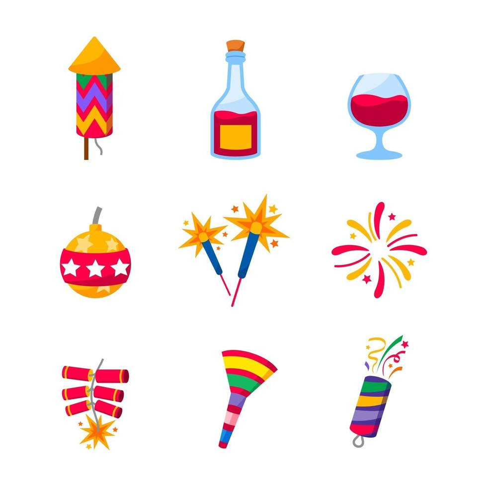 iconos de celebración de accesorios de fiesta vector