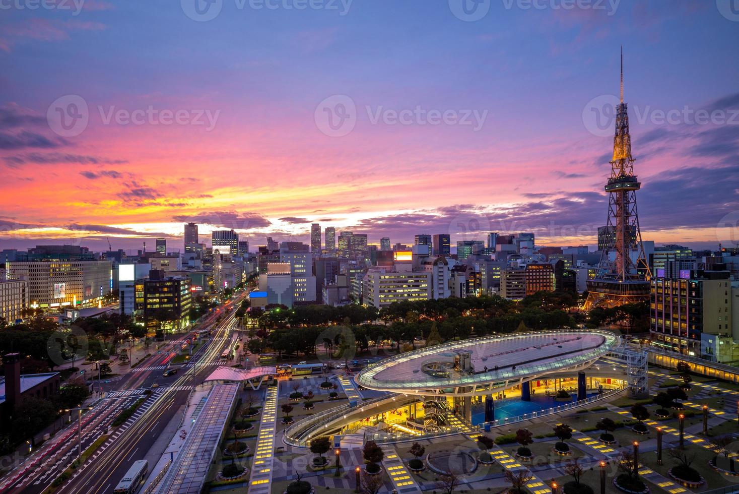 vista de nagoya en japón foto