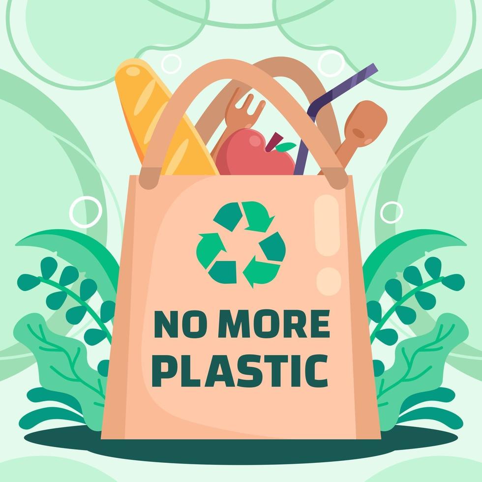 Say No to Plastic vector