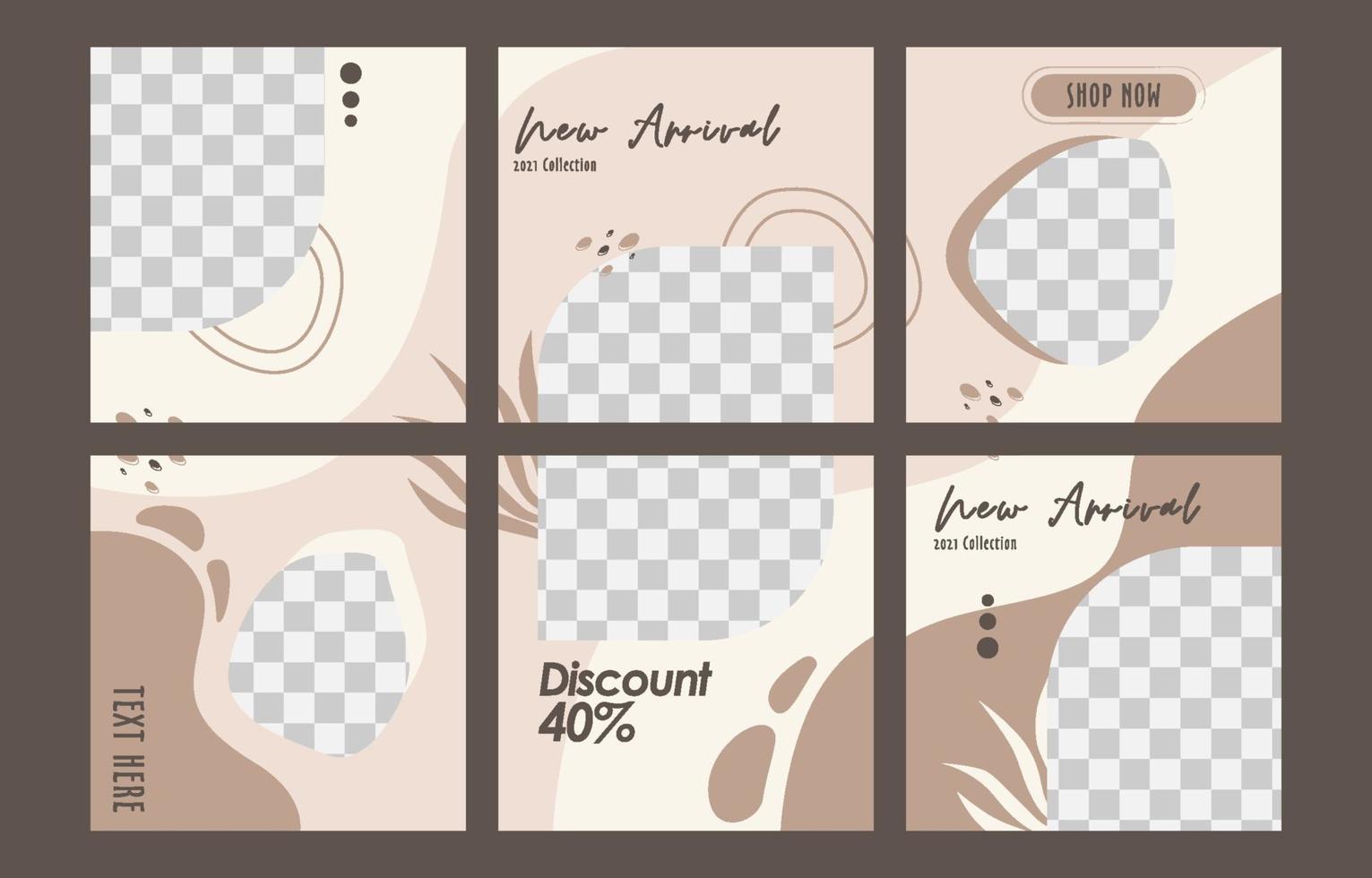 Social Media Template Card Collections vector