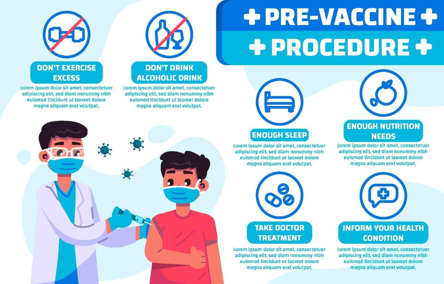 infografía de vacuna covid 19 vector