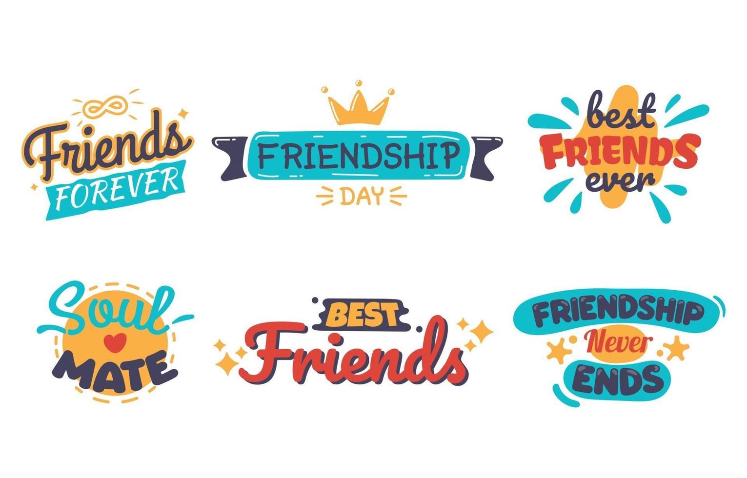 Friendship Sticker Collection vector