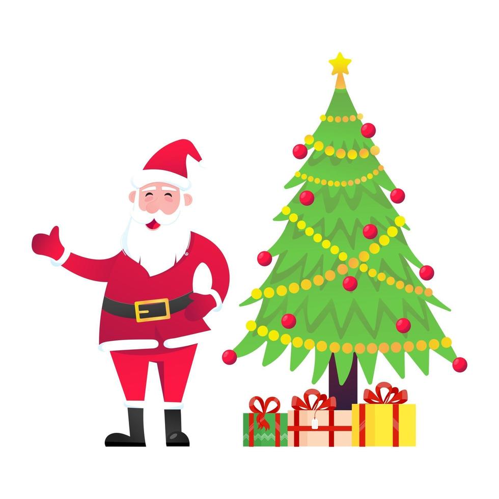 Austin Bulk Pickup 2022 Christmas Trees Santa Claus With Christmas Tree Fir And Present Gifts Standing 2786821  Vector Art At Vecteezy