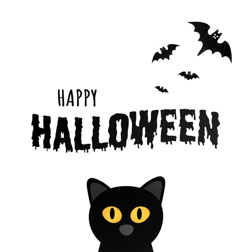 Happy Halloween text postcard banner vector