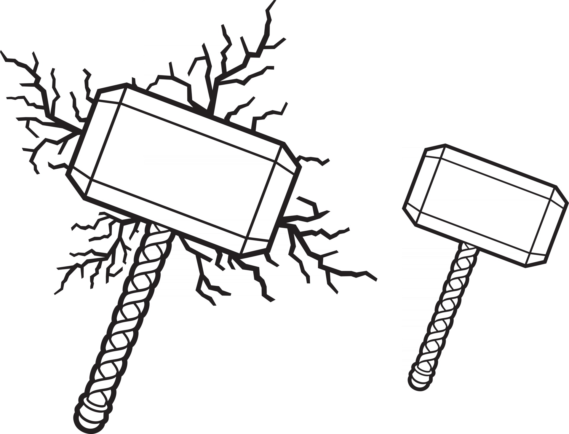Hammer of Thor and Lightning Bolts 2786867 Vector Art at Vecteezy