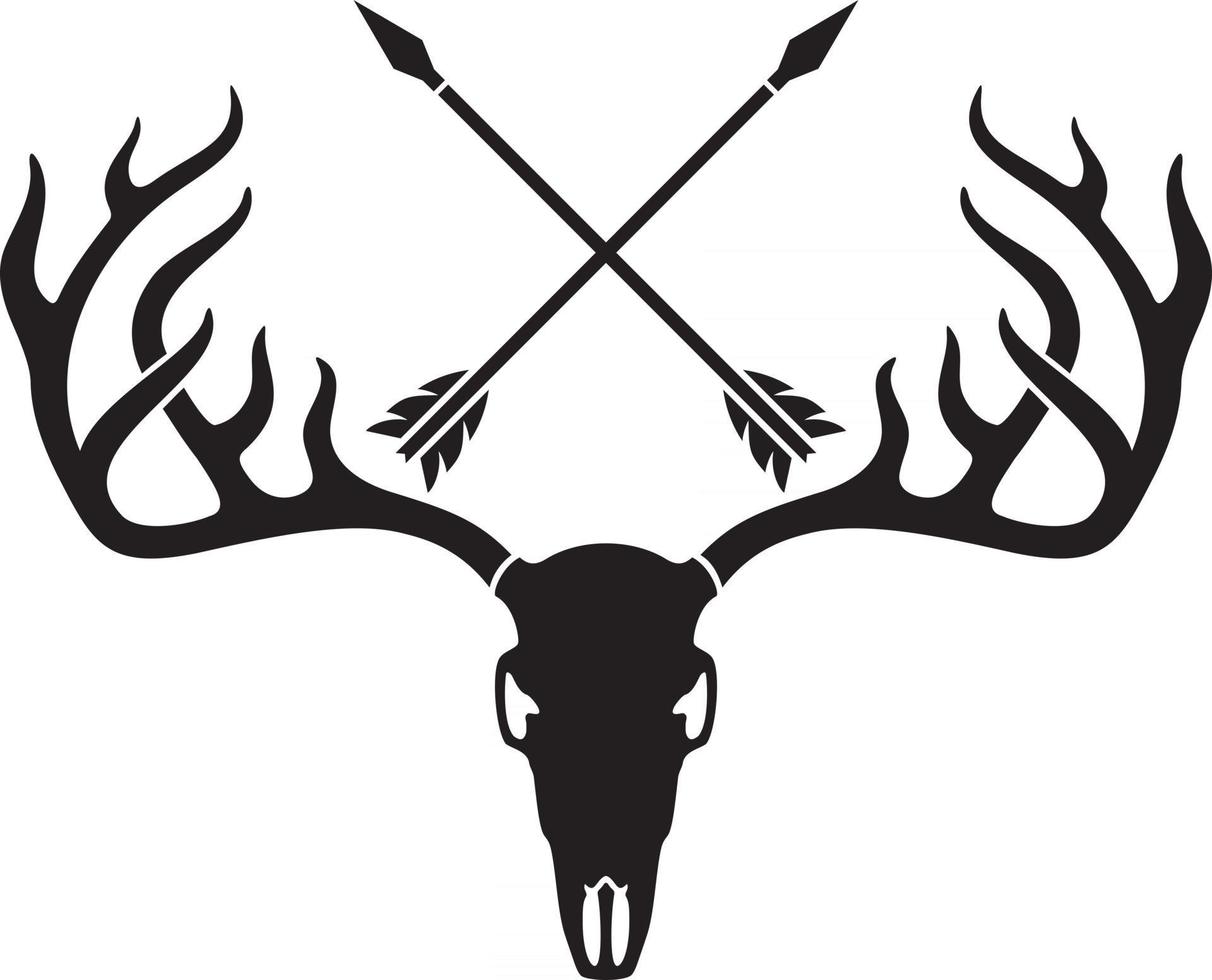 Deer Skull and Crossed Arrows vector