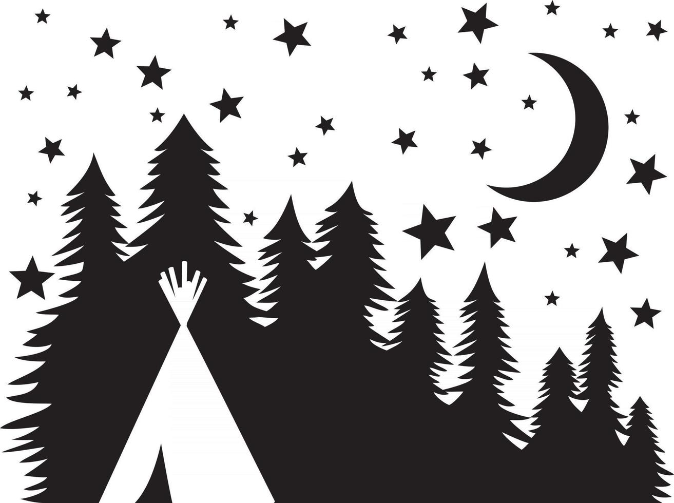 Native American Wigwam Sky vector