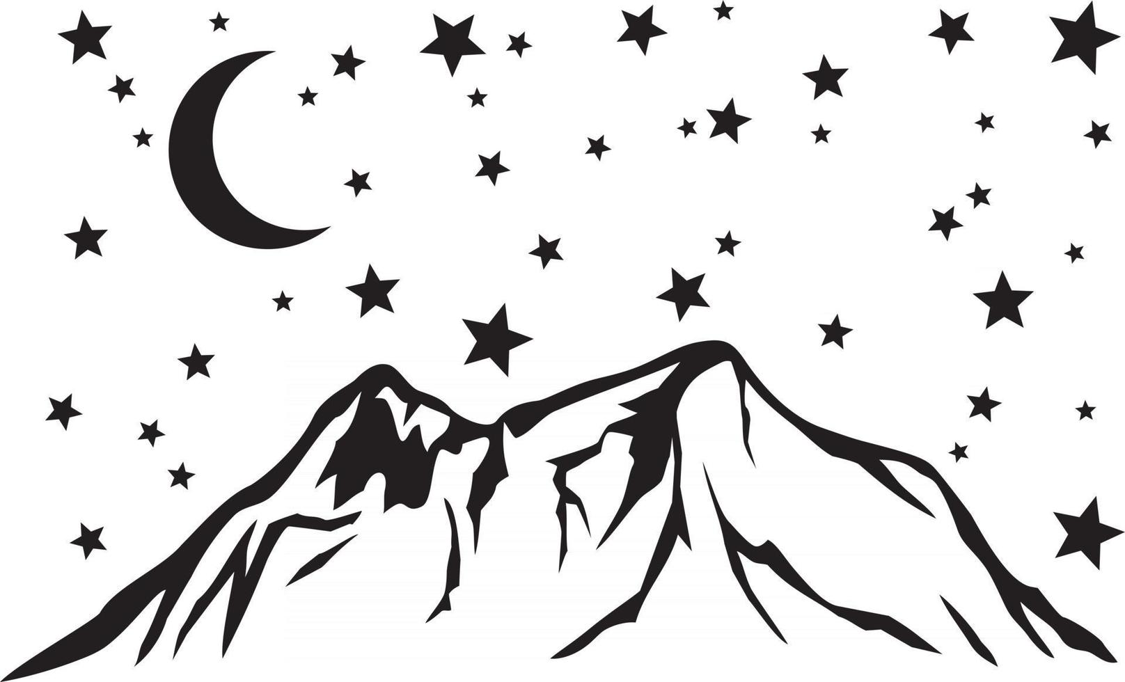 Mountain and Starry Night vector