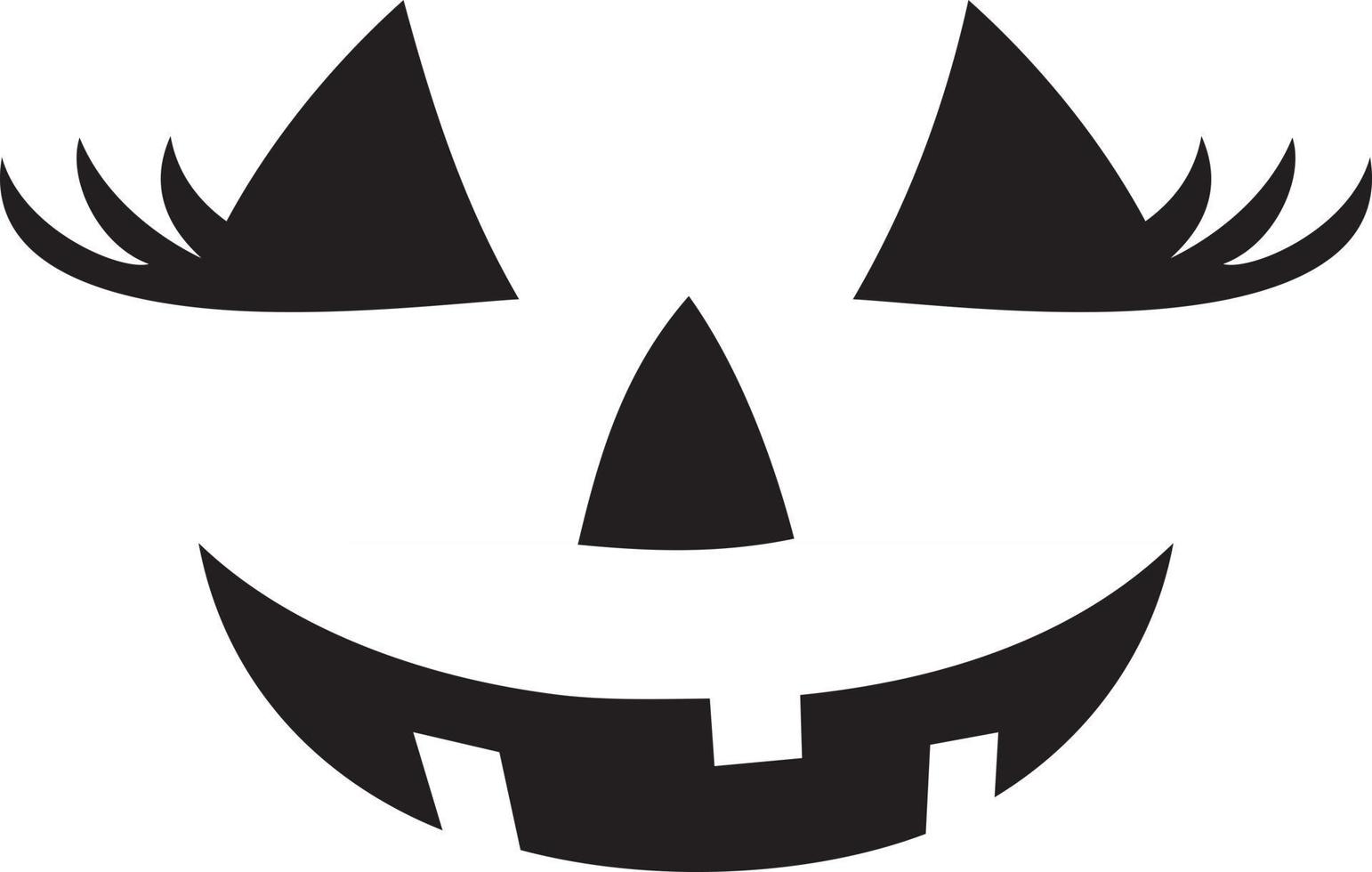 cara de jack o lantern con pestañas vector