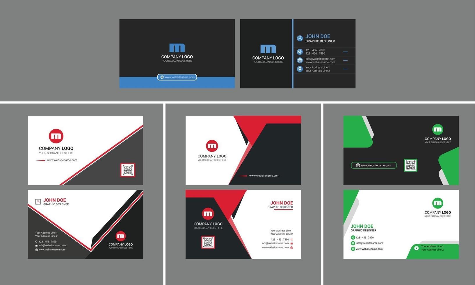 Modern Creative Business card design bundle vector