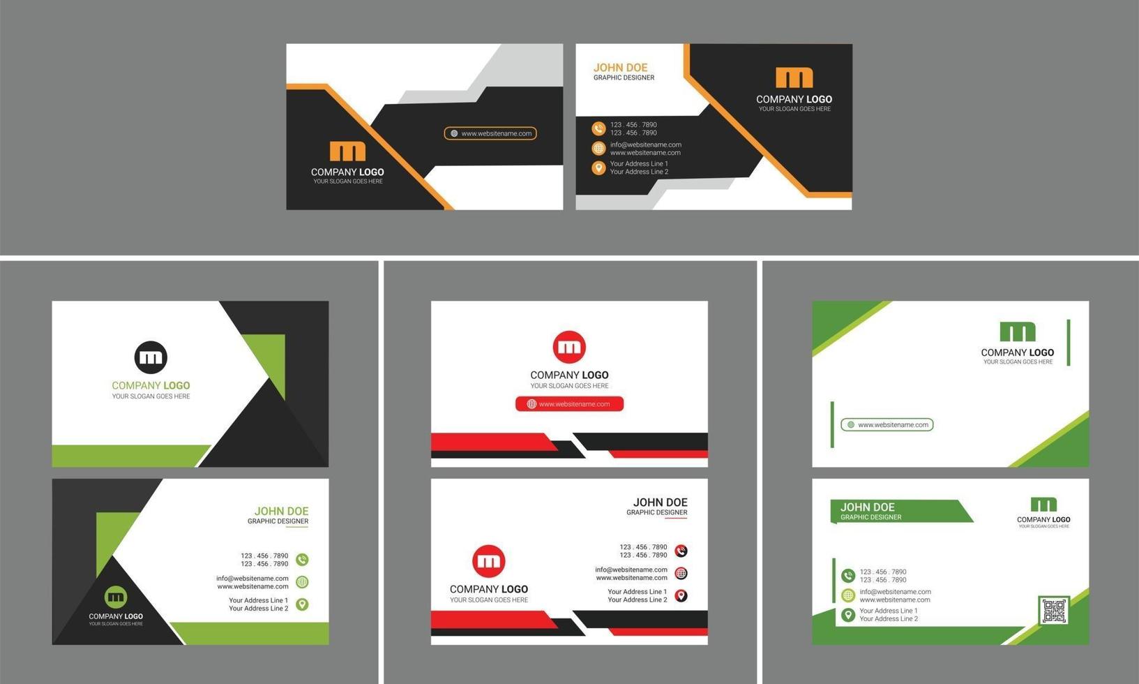 Modern Creative Business card design bundle vector