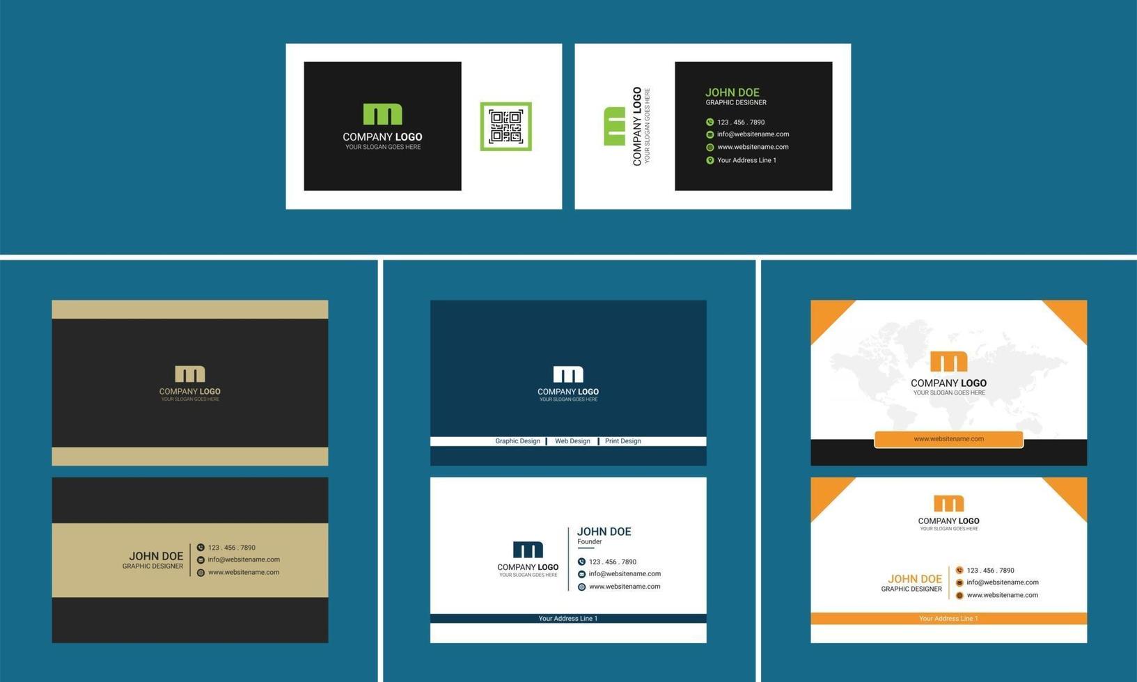 Modern Creative Business card design bundle vector