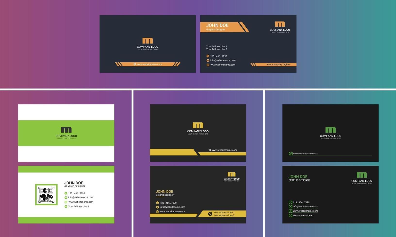 Modern Creative Business card design bundle vector