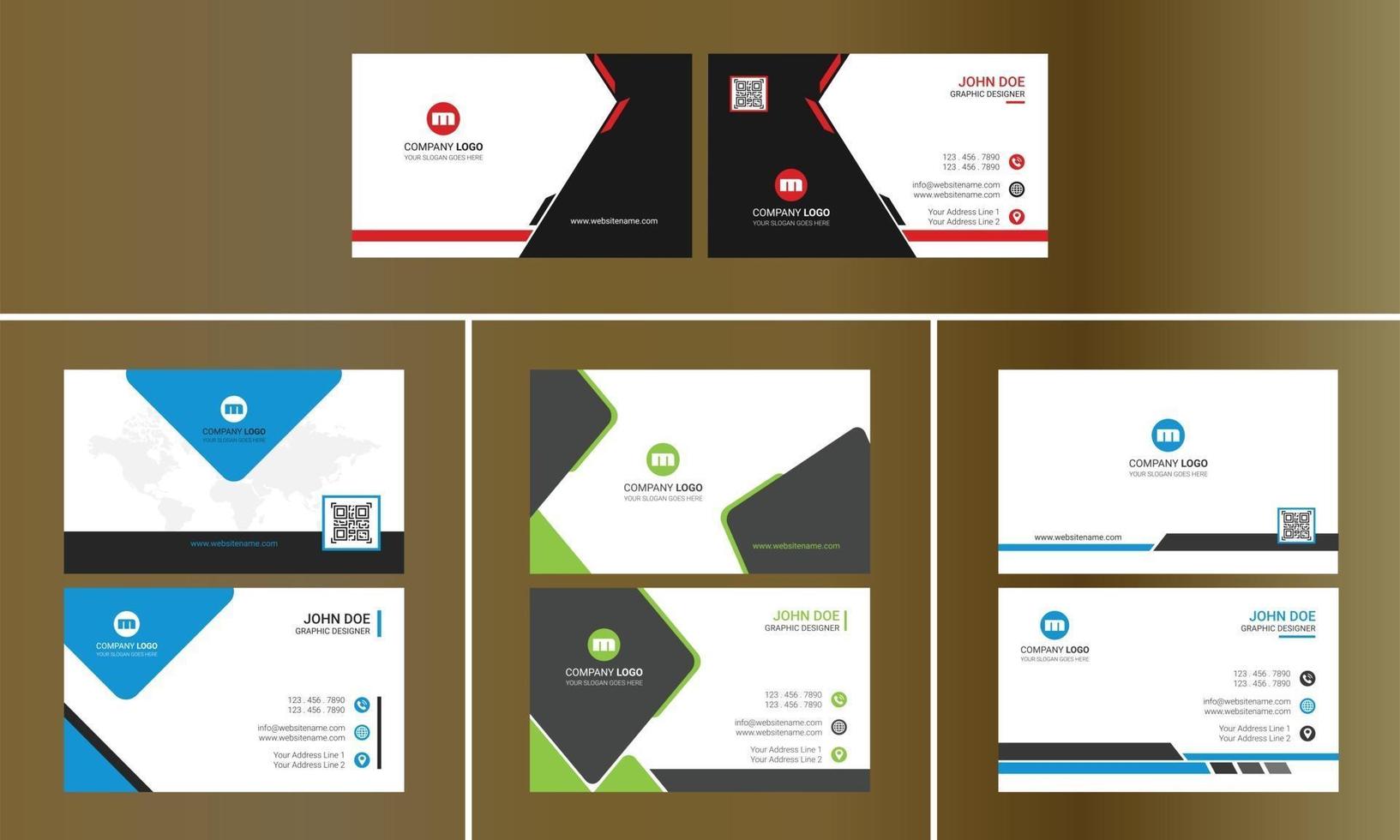 Modern Creative Business card design bundle vector