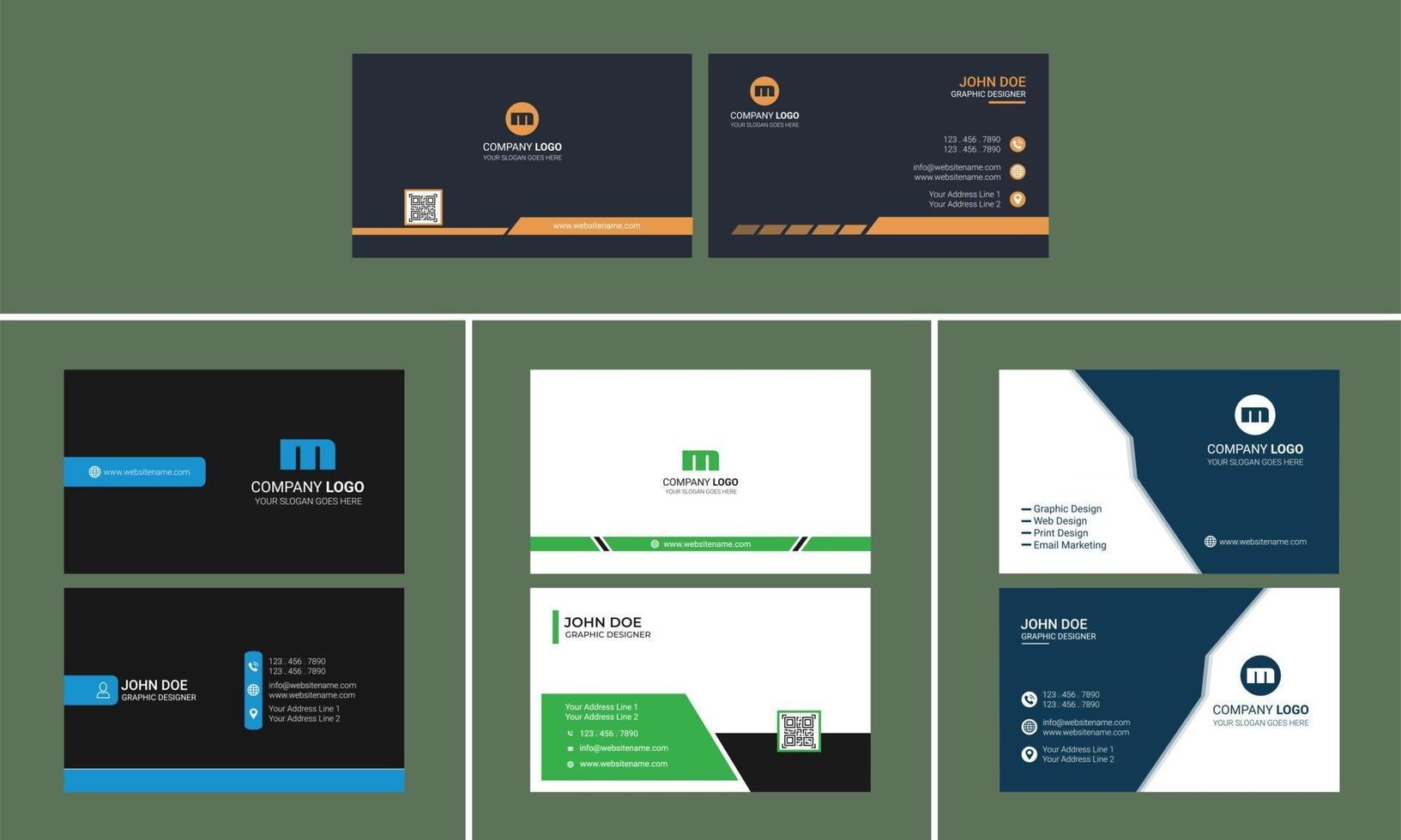 Modern Creative Business card design bundle vector