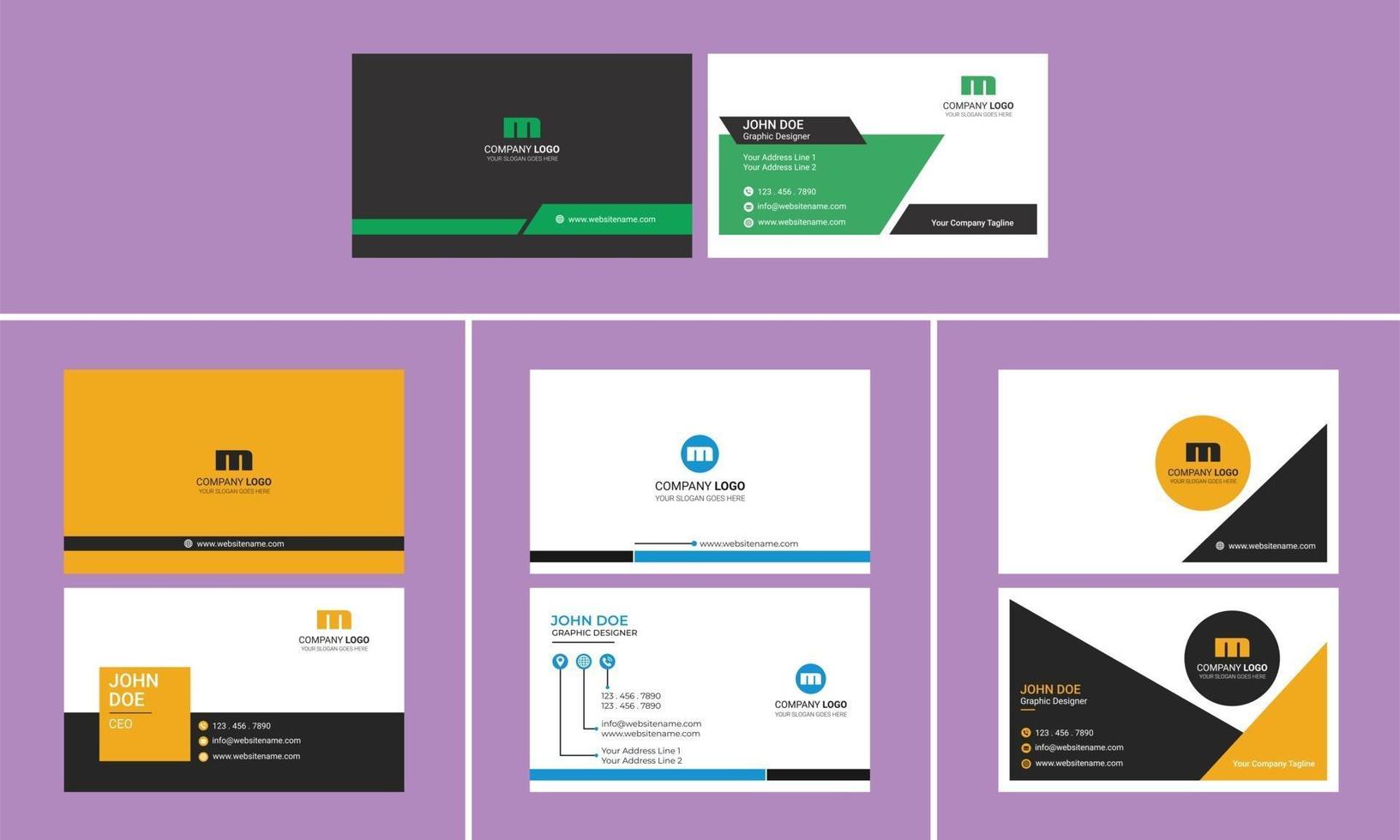 Modern Creative Business card design bundle vector