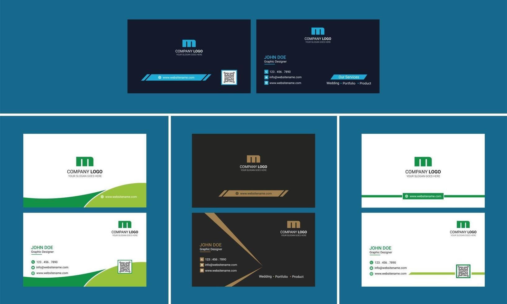 Modern Creative Business card design bundle vector