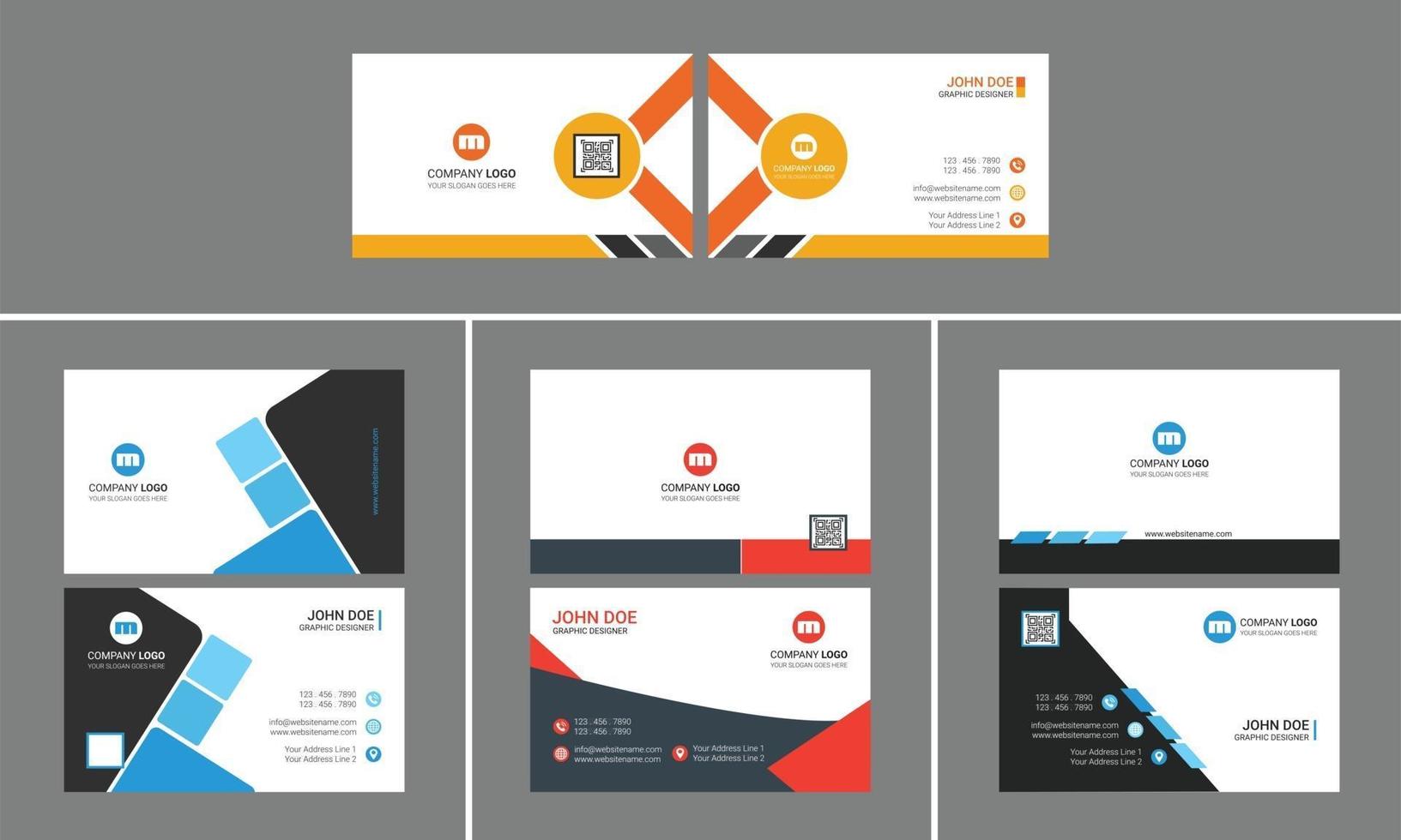 Modern Creative Business card design bundle vector