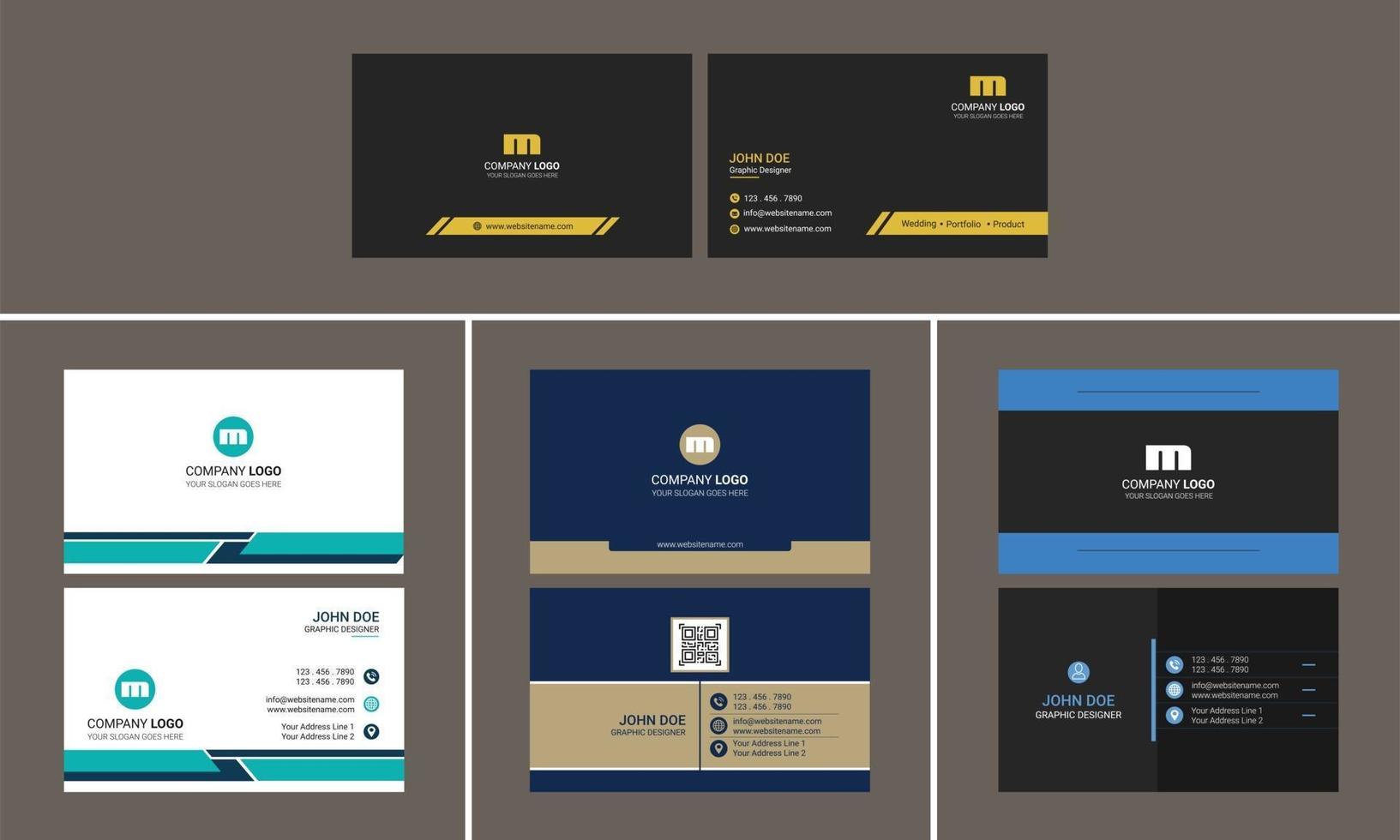 Modern Creative Business card design bundle vector