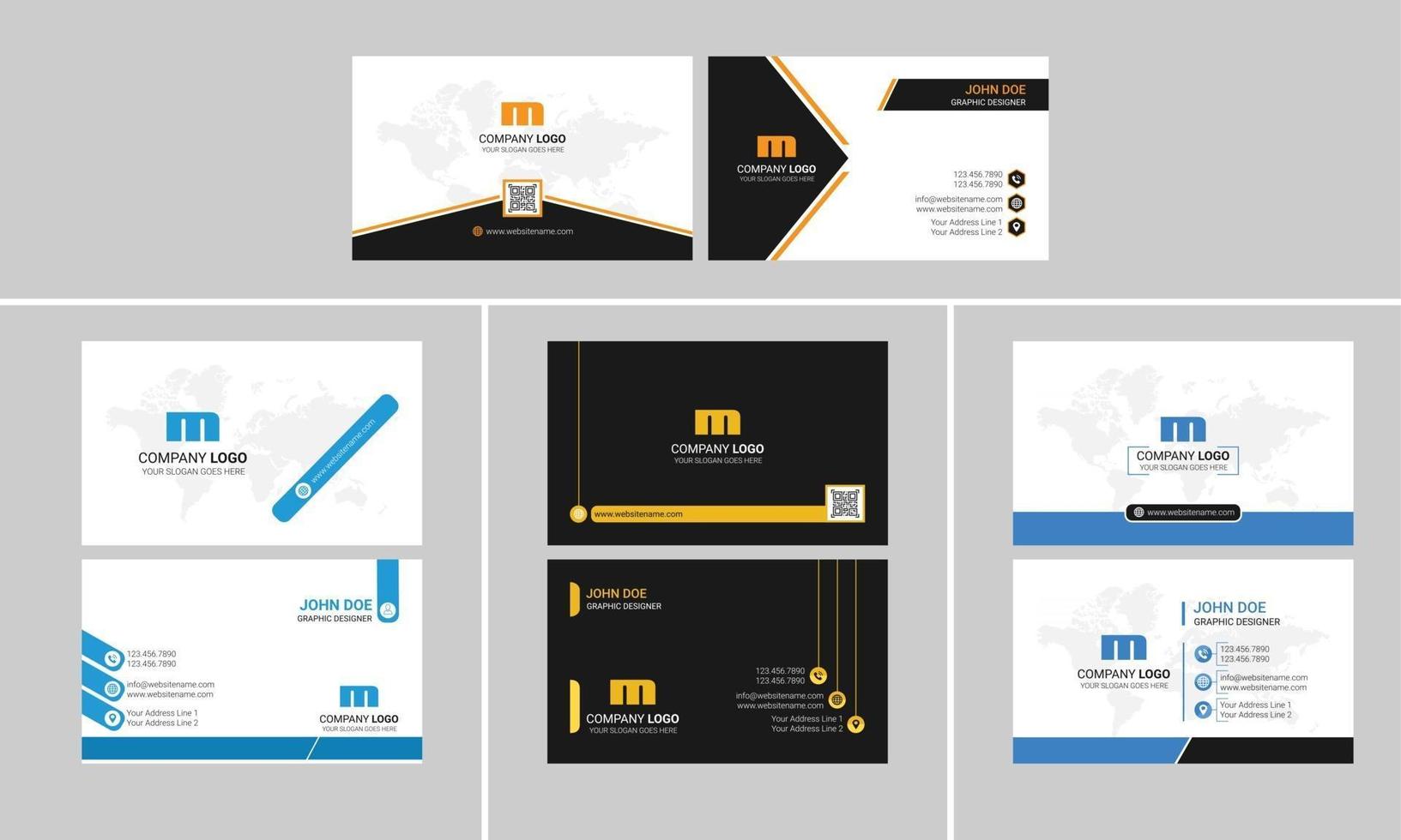 Modern Creative Business card design bundle vector