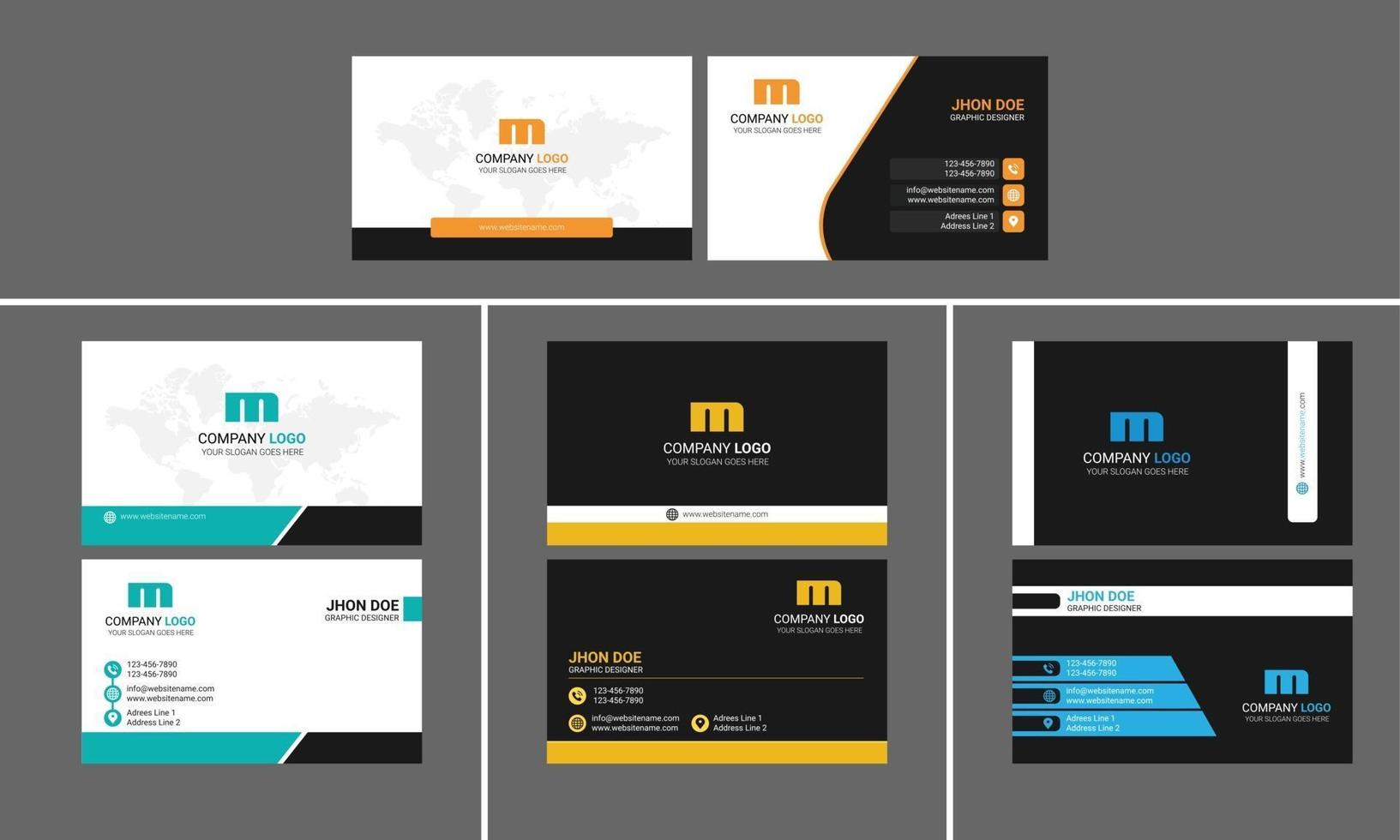 Modern Creative Business card design bundle vector