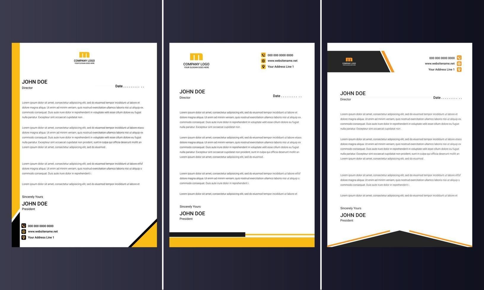 Modern Corporate Letterhead Design Bundle vector