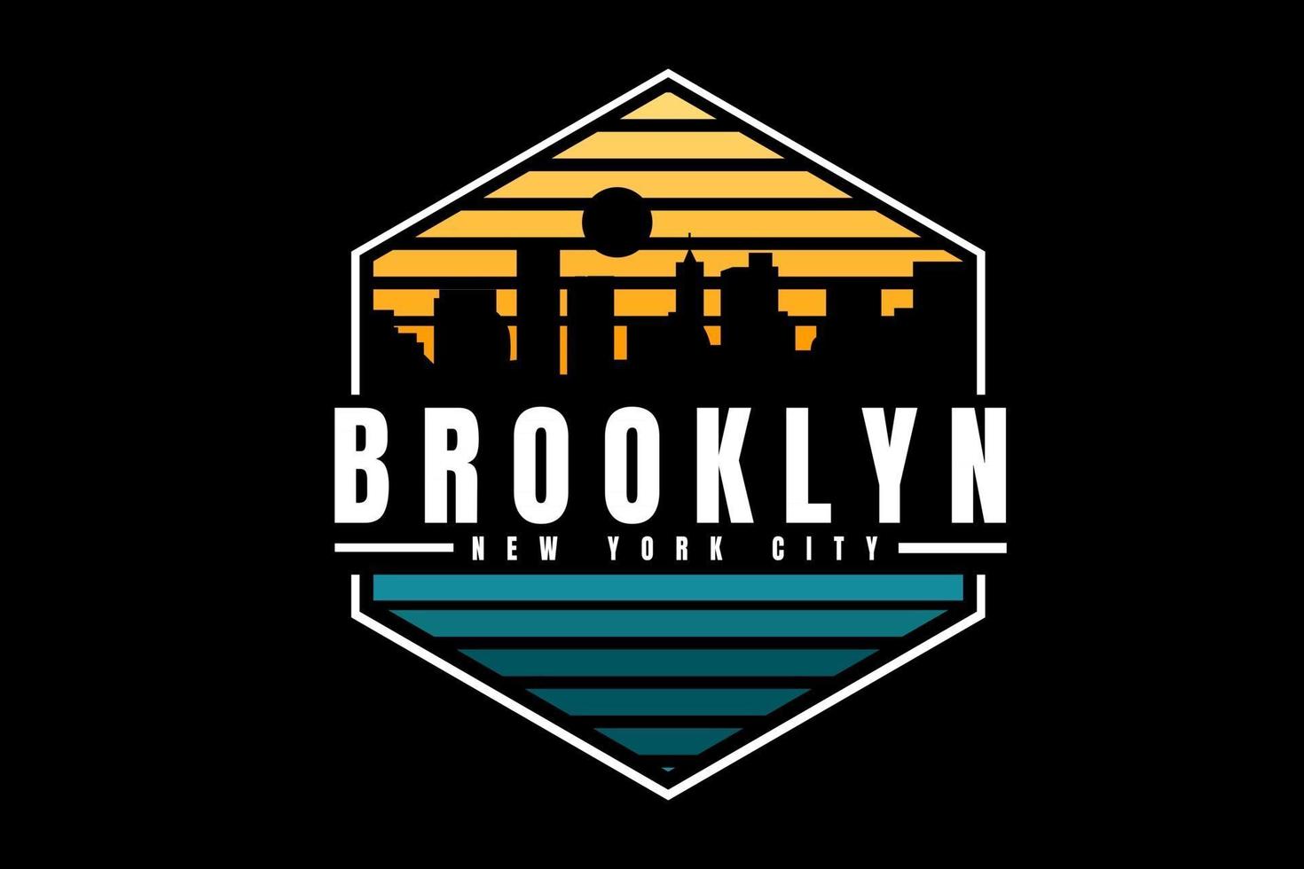 brooklyn new york city typography design vector