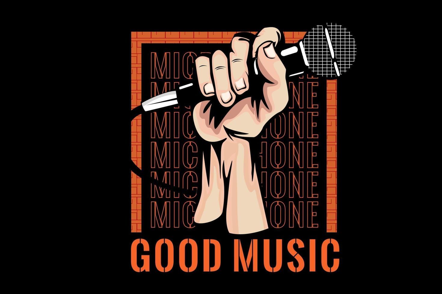 microphone good music  typography  design vector