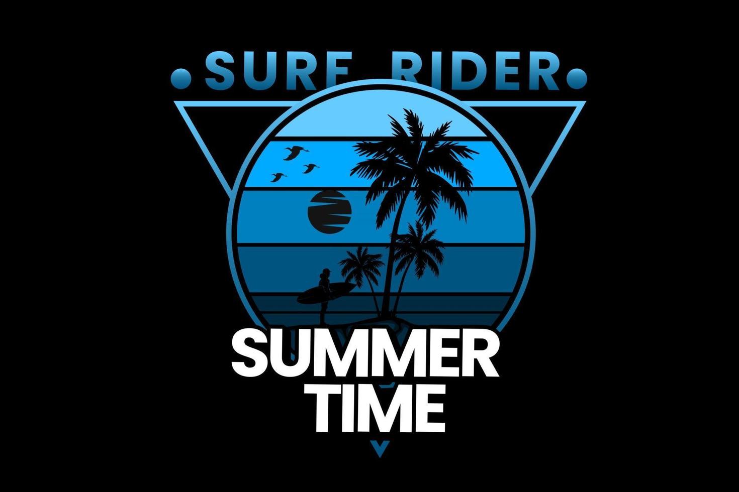 diseño de silueta de horario de verano de surf rider vector