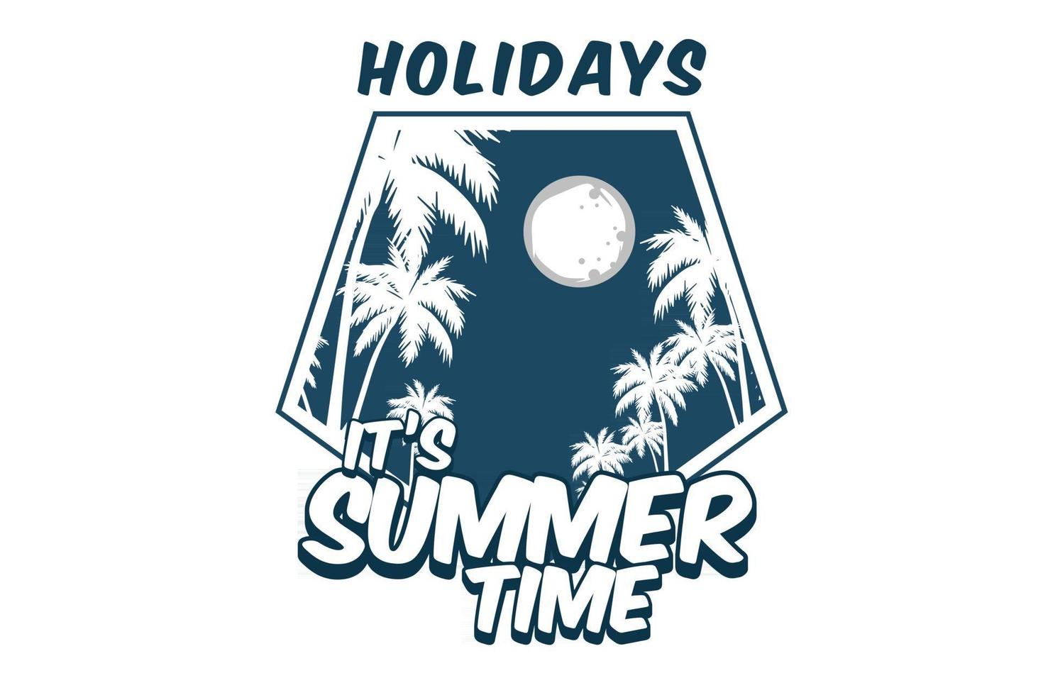 it's summer time silhouette design vector