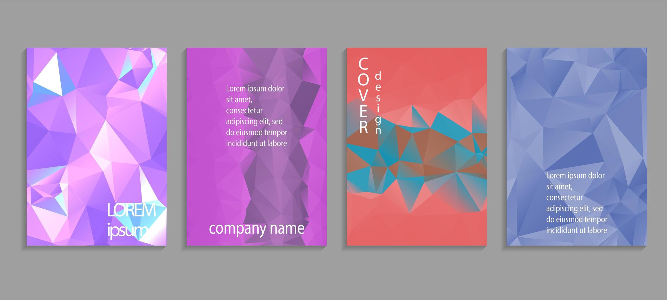 Minimal abstract vector low poly cover design template. Future geometric gradient background. Vector templates for placards, banners, flyers, presentations and reports